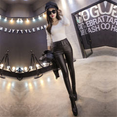 Sexy PU Hight Waist Trousers Skinny Faux Leather Pants for Women PQ4916
