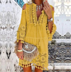 Purple Tassel Summer Dress Fashion Beach Dresses For Women PQ4700D