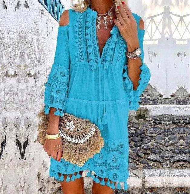 Red Tassel Summer Dress Fashion Beach Dresses For Women PQ4700C
