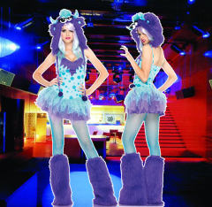 Sexy Carnival Cosplay Elf Costume Winter Faux Fur Animal Uniform PQ80682