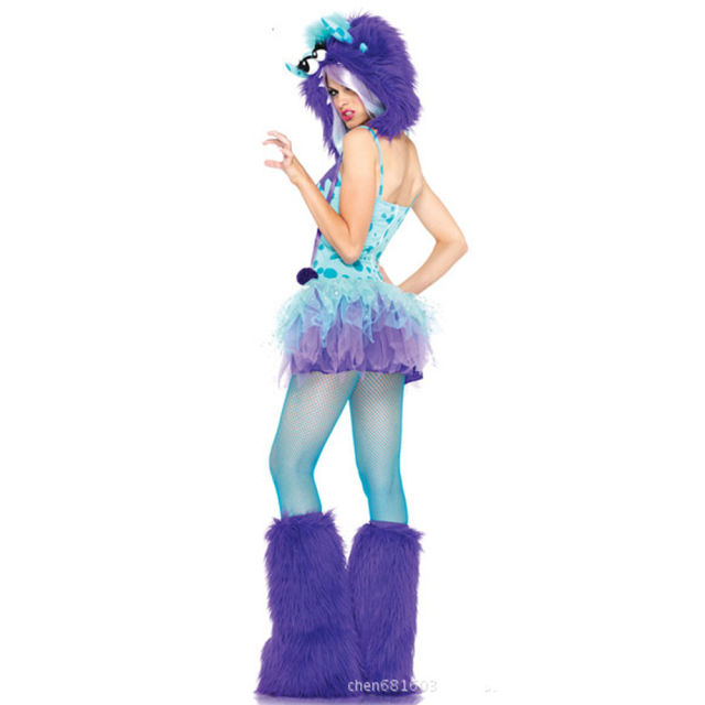 Sexy Carnival Cosplay Elf Costume Winter Faux Fur Animal Uniform PQ80682