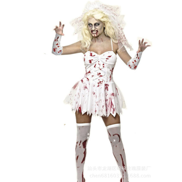 Bloody Mary Vampire Bride Costume Halloween Demon Zombie Costume PQ80840