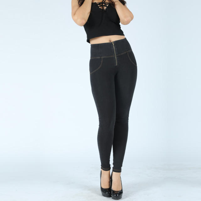 Original Factory Quality Light Blue High Waist Bubble Butt Jeans PQANZ-26HWDDBlueJ-B