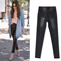 Black Hight Waist Ripped Jeans For Women Skiny Denim Pants PQTOP219