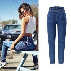 Blue Pencil Denim Pants Hight Waist SkinnyJeans Women PQTOP326