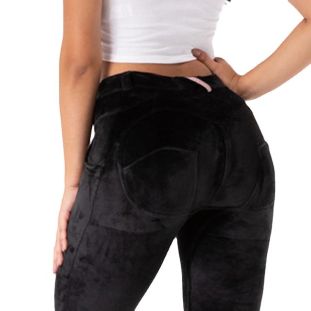 Original Factory Quality Black Velvet  Hight Waist Jeans PQANZ-51051