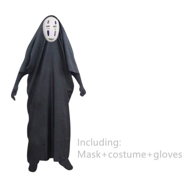 No Face Man Costume Japaness Anime Carnival Theme Costume PQQX001