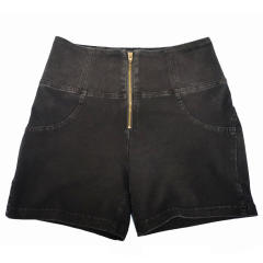 Original Factory Quality Black High Waist Bubble Butt Shorts PQANZ-68SHD-D