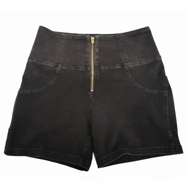Original Factory Quality Black High Waist Bubble Butt Shorts PQANZ-68SHD-D