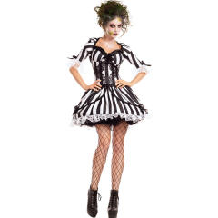 Black White Stripes Devil Costume Vampire Fancy Dress Sexy Tutu Skirt PQ1725
