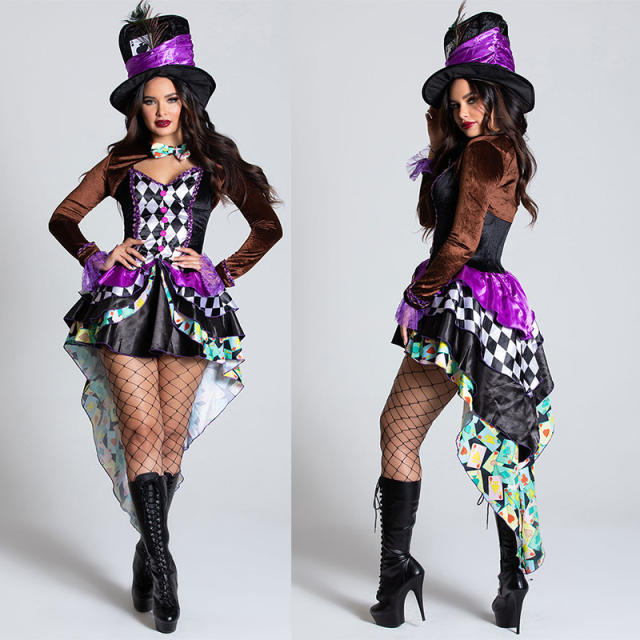 Alice in Wonderland Costume Mad Hatter Magician Uniform PQ00017