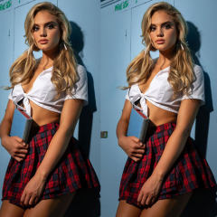 Sexy Schoolgirl Bra with Skirts School Girl Carnival Cosplay Costume PQ0155