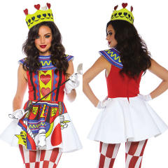 Halloween Queen of Hearts Costume Playing Card Hearts Sexy Dress PQ00016