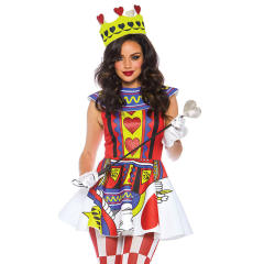 Halloween Queen of Hearts Costume Playing Card Hearts Sexy Dress PQ00016