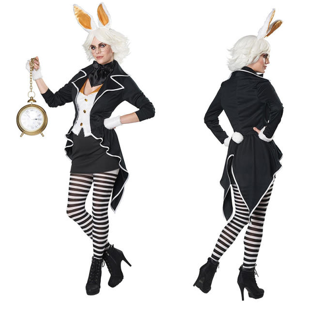 Alice in Wonderland Clown Costume Sexy Bunny Cosplay Fancy Dress PQ00014B