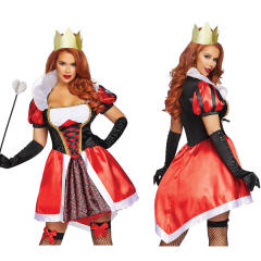 Red Carnival Queen Costume Halloween Cosplay Fancy Dress PQ101010