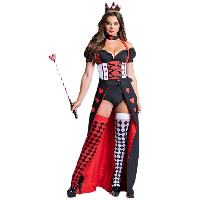 Halloween Cosplay Fancy Dress Carnival Queen of Hearts Costume PQ00018B