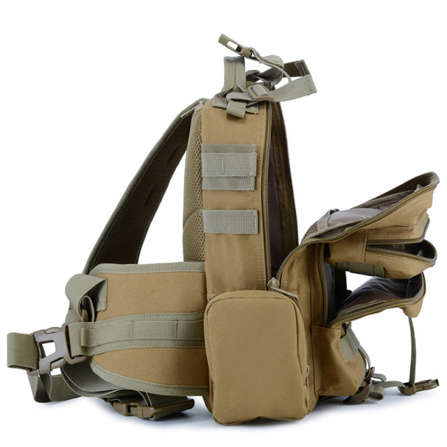 Khaki Outdoor Multi-function Bags Casual Oxford Tactical Bag Backpacks PQBL126A