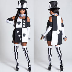 Adult Sexy Clown Fancy Dresses Alice in Wonderland Costume PQ0012
