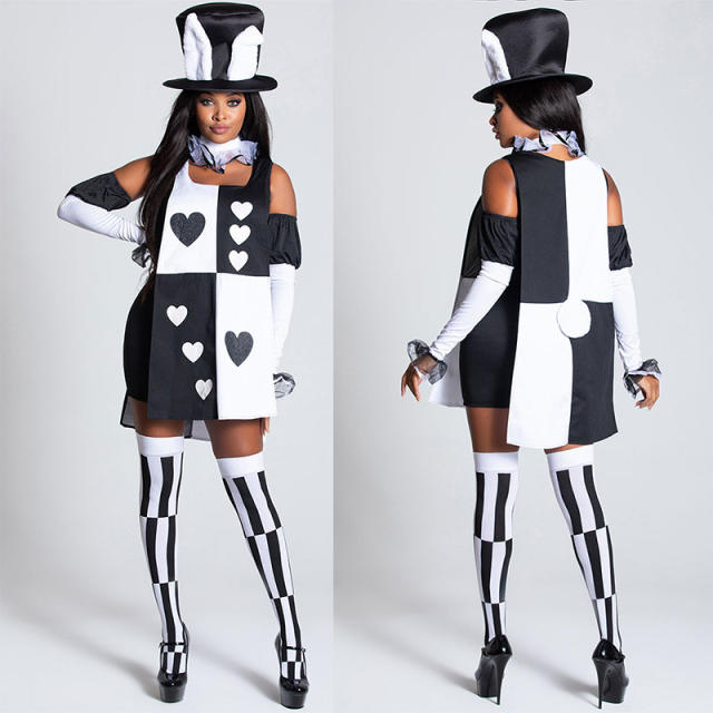 Adult Sexy Clown Fancy Dresses Alice in Wonderland Costume PQ0012