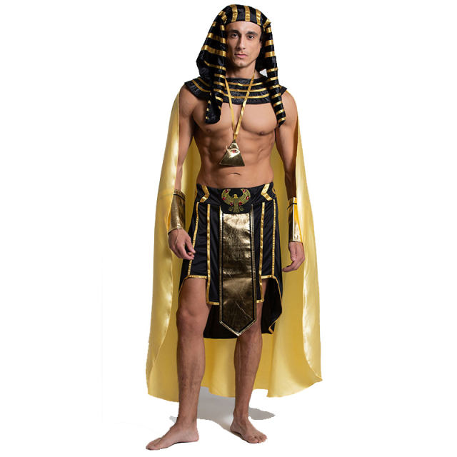 Halloween Pharaoh Costume Ancient Egypt Emperor Uniform PQ1312