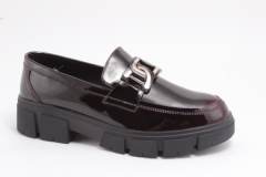 OEM-Women Black Leather Shoes DF2222A