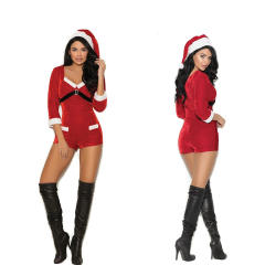 Christmas Bodysuit Women Xmas Costume Santa Uniform Night Club Wear PQ1913