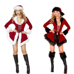 Christmas Shawl Women Sexy Santa Club Wear Xmas Cosplay Costume PQ971935A
