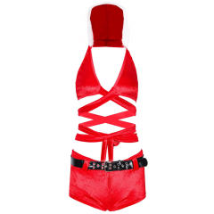 Red Xmas Night Club Wear Christmas Costume For Women PQ1610
