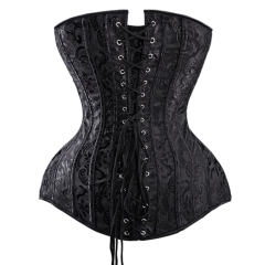 Satin Overbust Corset For Women Sexy Glue Bone Corselet PQ1039