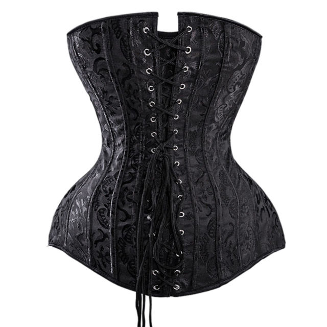 Satin Overbust Corset For Women Sexy Glue Bone Corselet PQ1039