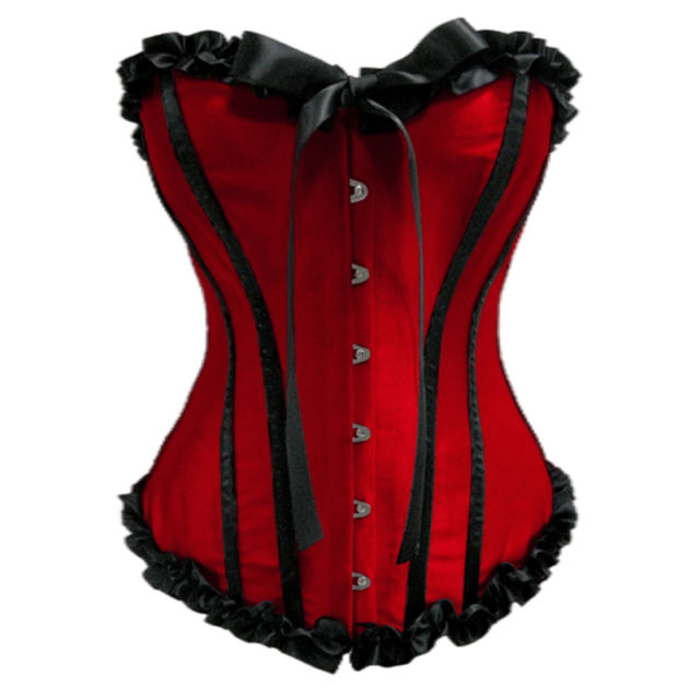White Strip Overbust Corset For Women Sexy Glue Bone Bustiers PQ1030C