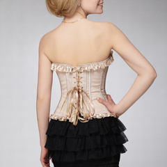 Champagne Color Overbust Corselet For Women Sexy Corset PQH91