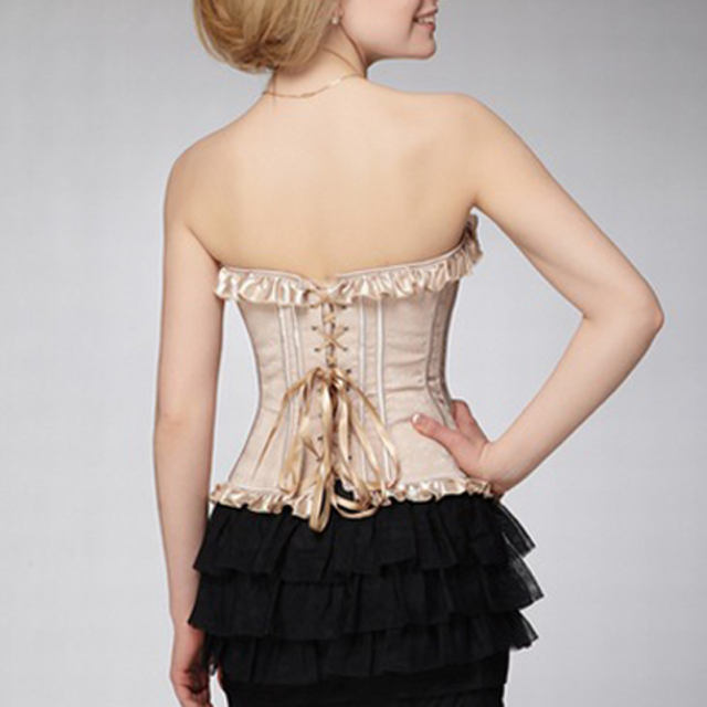 Champagne Color Overbust Corselet For Women Sexy Corset PQH91