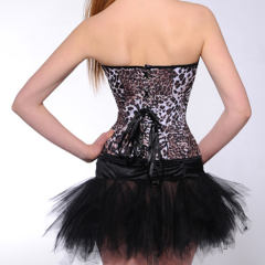 Leopard Printed Overbust Corselet For Women Sexy Corset PQ1063