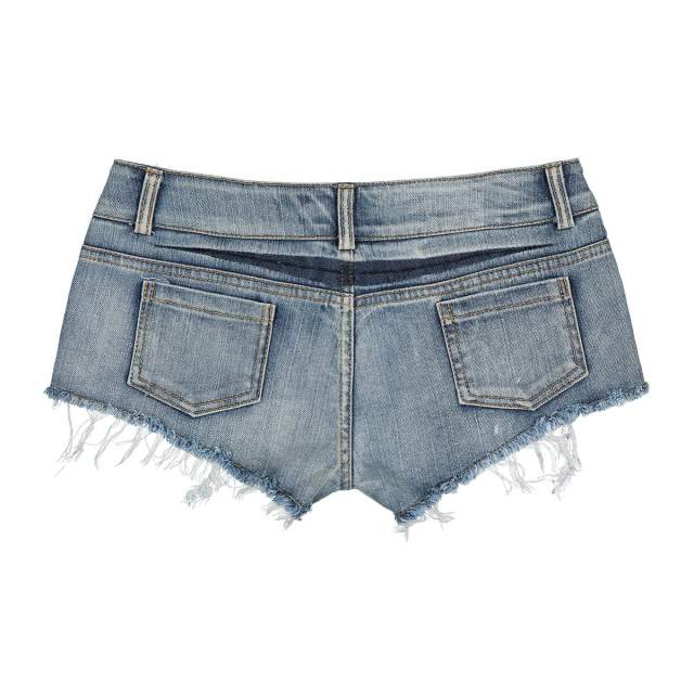 Sexy Club Hot Pants Low Waist Summer Denim Shorts Ripped Trim Jeans PQ647