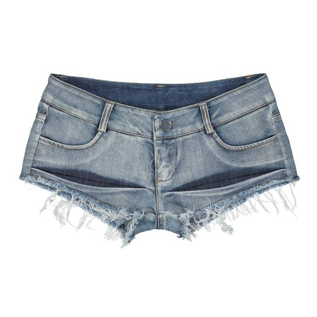 Sexy Club Hot Pants Low Waist Summer Denim Shorts Ripped Trim Jeans PQ647