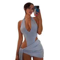 Black Sexy Backless Mini Dresses Women Fashion Party Dress PQ2362A