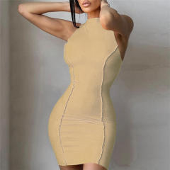 Orange Sexy Bodycon Dresses Women Fashion Mini Dress PQ1749A