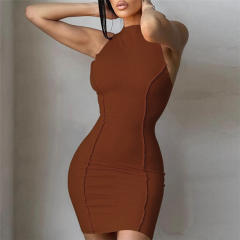 Orange Sexy Bodycon Dresses Women Fashion Mini Dress PQ1749A