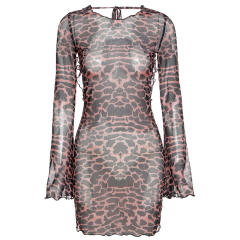 Sexy Leopard Mini Dresses Women Fashion Party Dress PQ09320
