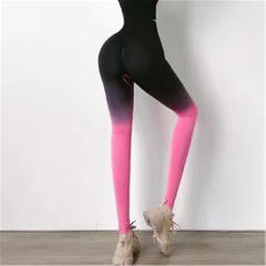 Gradient Color Yoga Pants Women High Waist Running Trousers PQK049