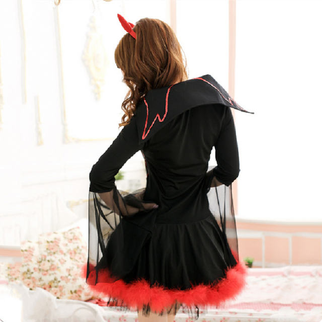 Black Halloween Evil Fancy Dress Carnival Haunted House Costume PQ113B