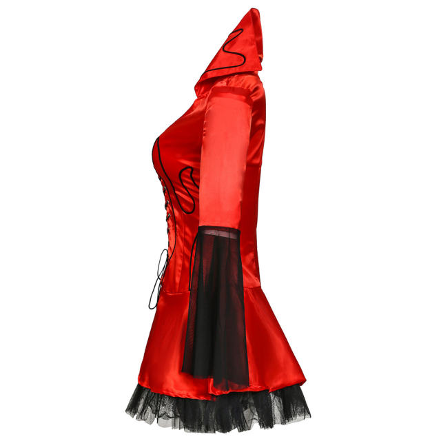 Red Halloween Evil Fancy Dress Carnival Haunted House Costume PQ113A