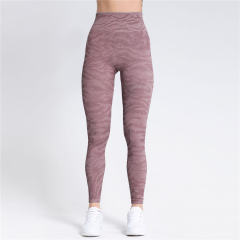 Purple High Waist Yoga Pants Women Bubble Butt Seamless Athletic Leggings PQ9124C