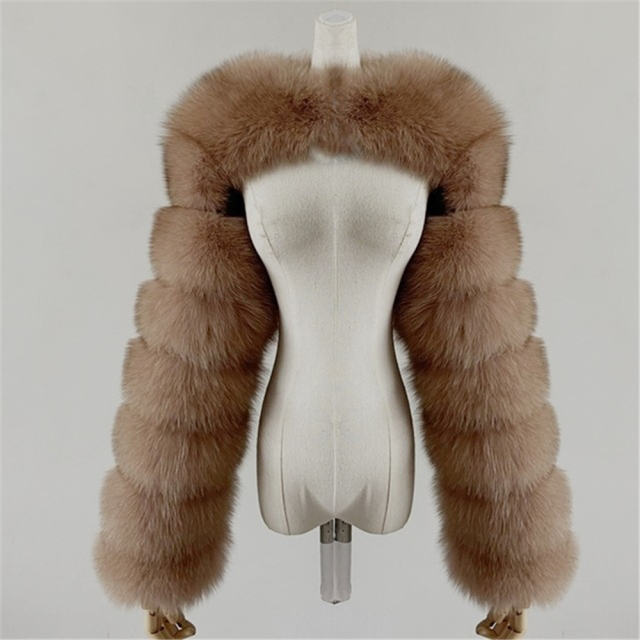 Dark Blue Winter Coat Women Faux Fur Shawl Long Sleeve Vest PQ00236A