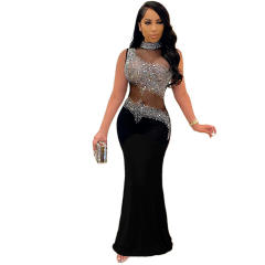 Black Sleeveless Sexy Evening Dress Sequin Cocktail Dresses Women PQ0246