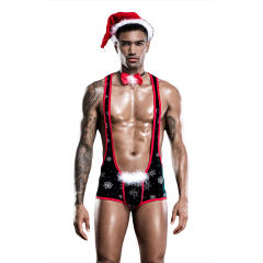 Wholesale Price Sexy Santa Claus Lingerie Set Men Christmas Costume PQ7230
