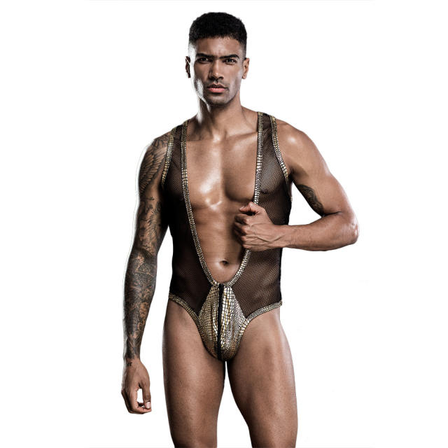 Wholesale Gay Lingerie Cold Open Crutch Bodysuit Sexy Costume PQ7251