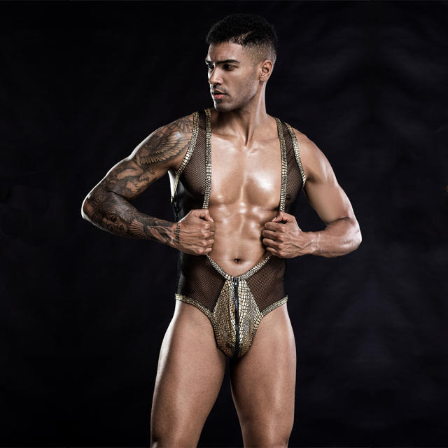 Wholesale Gay Lingerie Cold Open Crutch Bodysuit Sexy Costume PQ7251